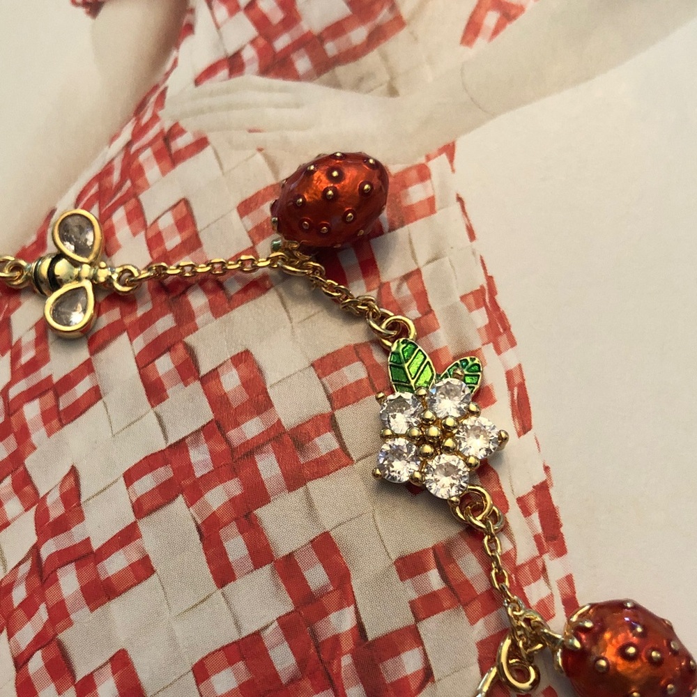 Authentic New with tag kate spade gold-tone strawberry bracelet - Picture 4 of 8